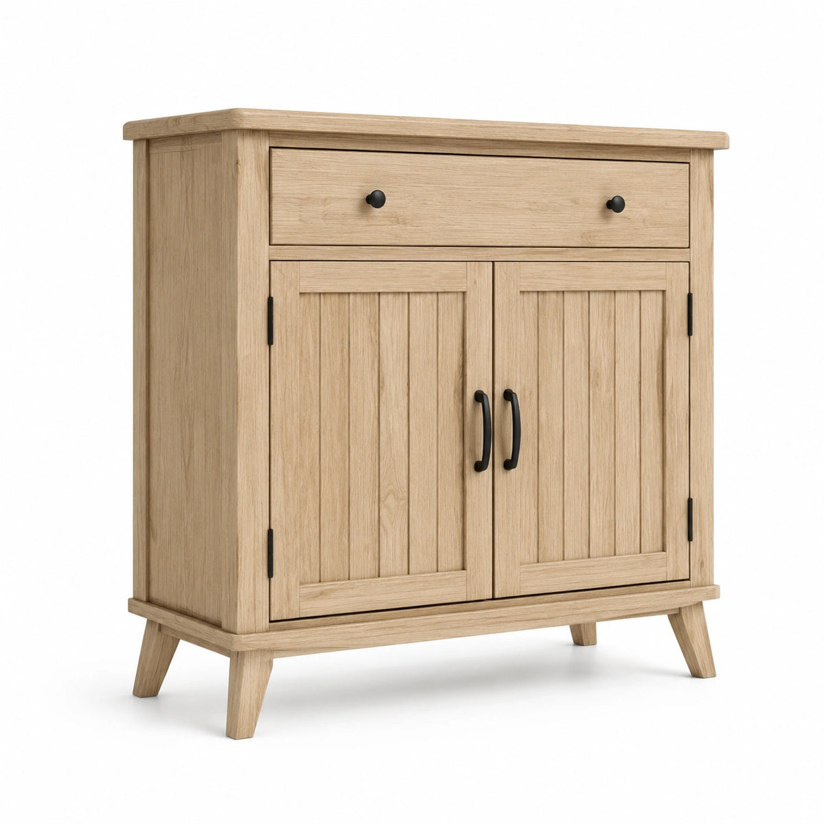 Aparador de madera de roble con 2 puertas y 1 cajón