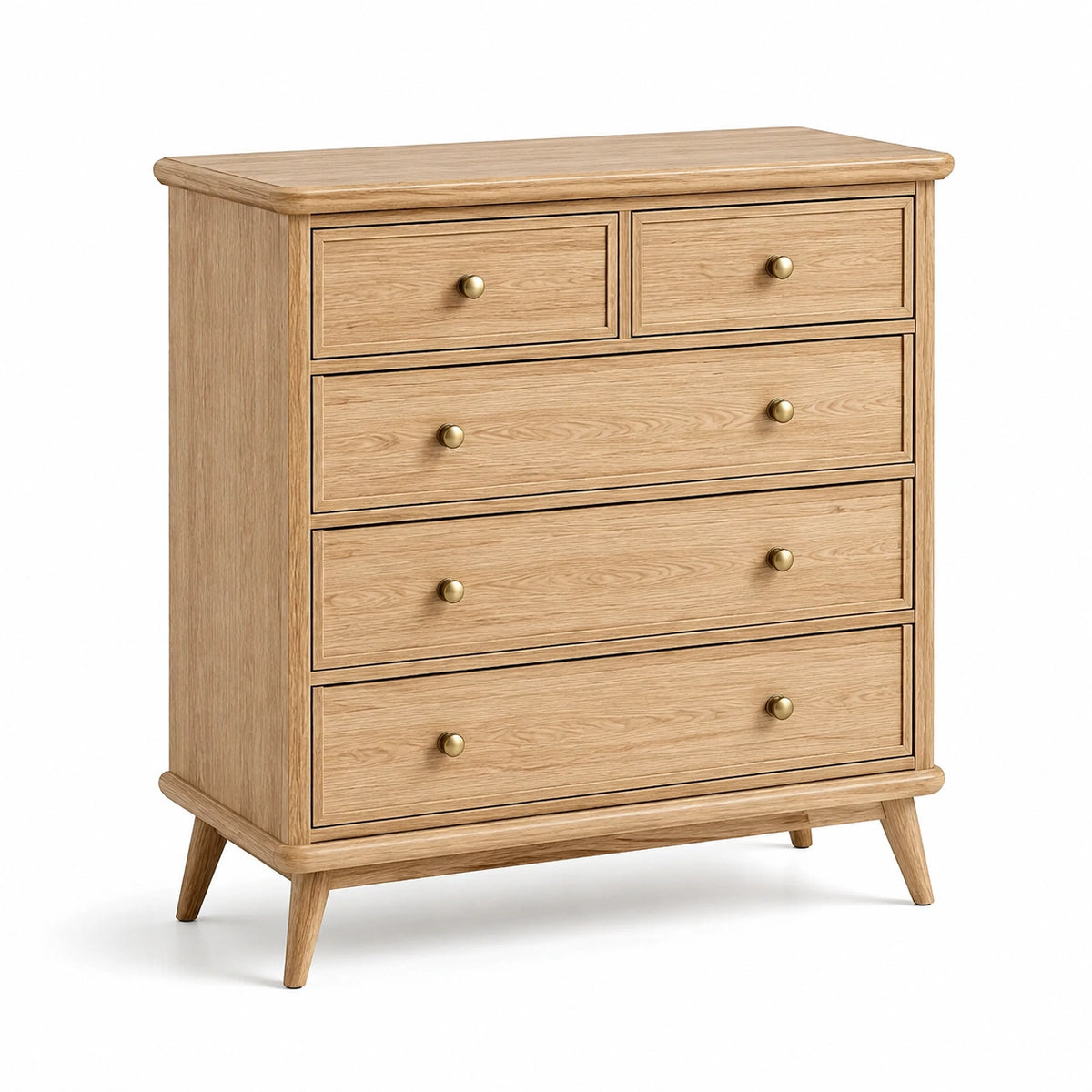 Cajonera de Madera de Roble con 5 Cajones