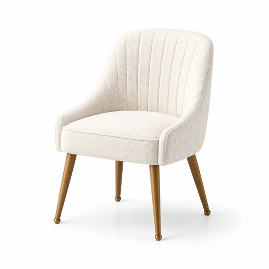 Silla de tela con patas de madera